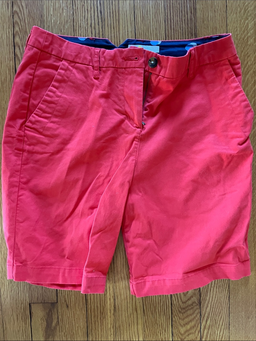 Boden Womens Bright Red Flat-Front Shorts